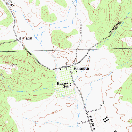 Topographic Map of Huasna, CA