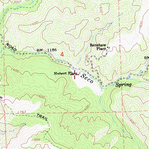 Topographic Map of Hubert Place, CA