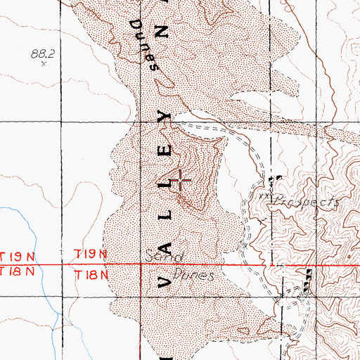 Topographic Map of Ibex Dunes, CA