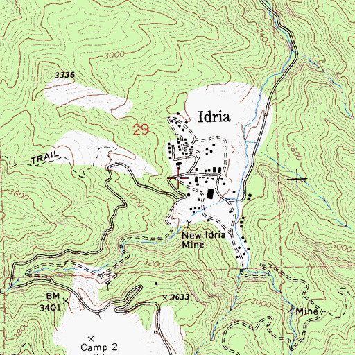 Topographic Map of Idria, CA