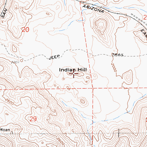 Topographic Map of Indian Hill, CA