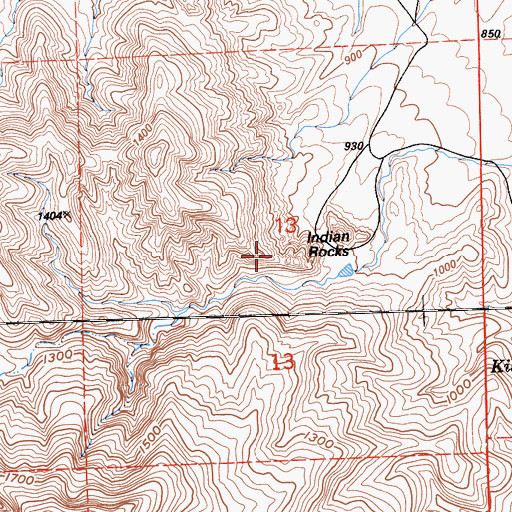 Topographic Map of Indian Rocks, CA