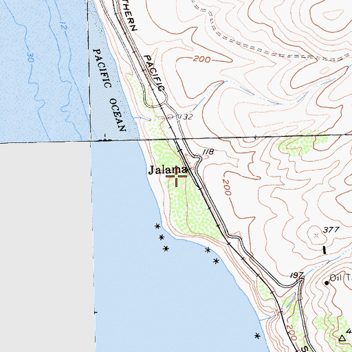 Topographic Map of Jalama, CA