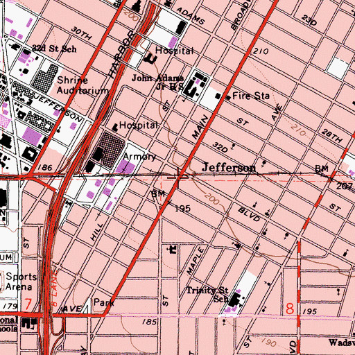 Topographic Map of Jefferson, CA