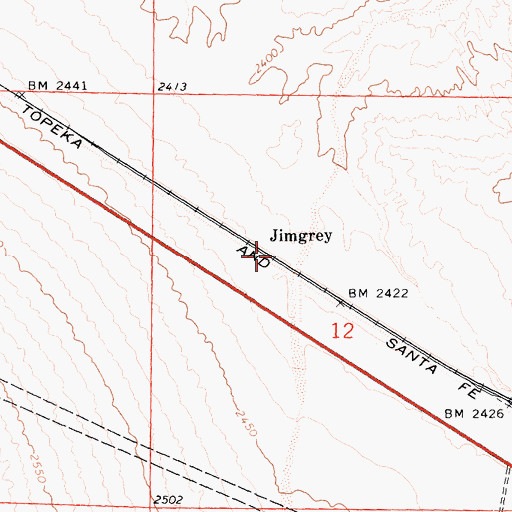 Topographic Map of Jimgrey, CA