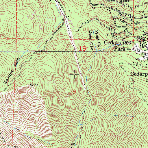 Topographic Map of Jobs Peak, CA