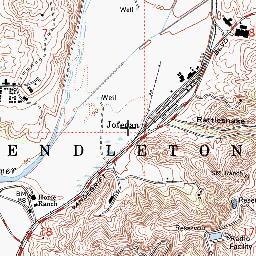 Topographic Map of Jofegan, CA