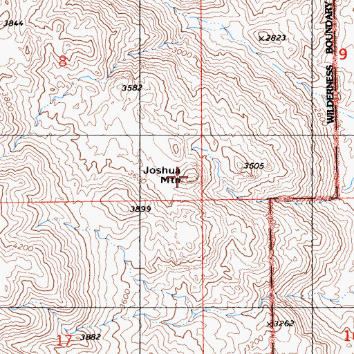 Topographic Map of Joshua Mountain, CA
