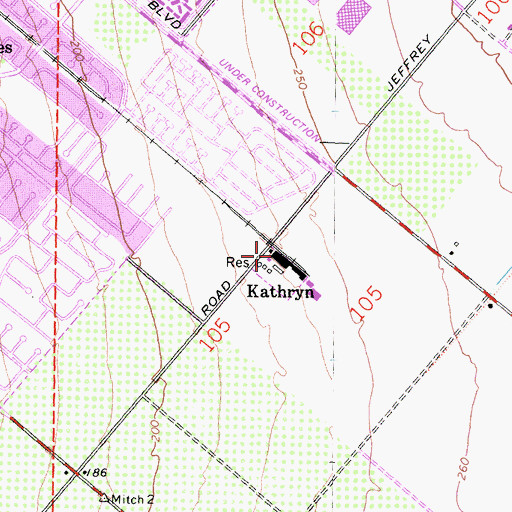 Topographic Map of Kathryn, CA