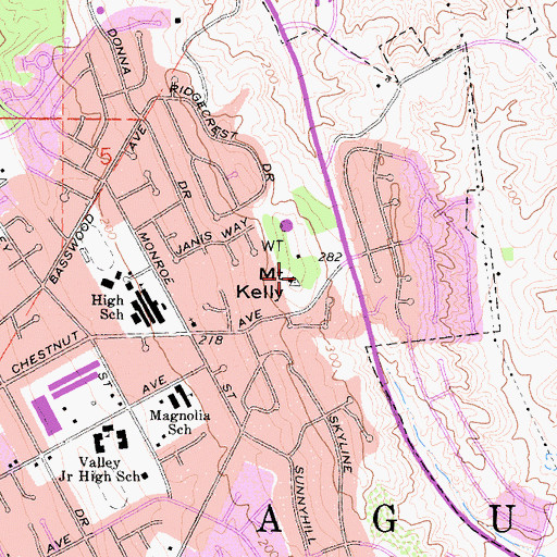 Topographic Map of Mount Kelly, CA