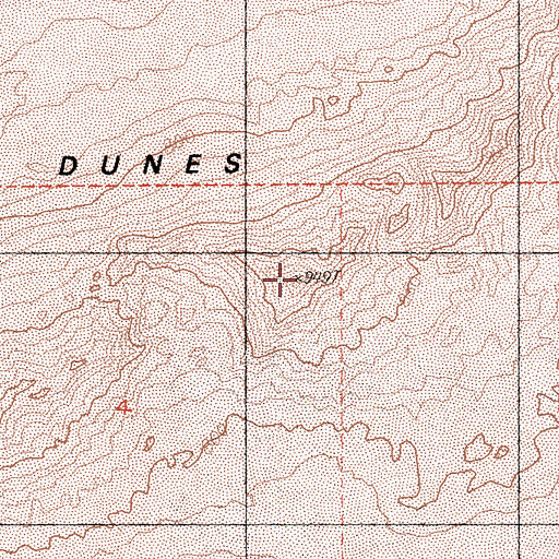 Topographic Map of Kelso Dunes, CA