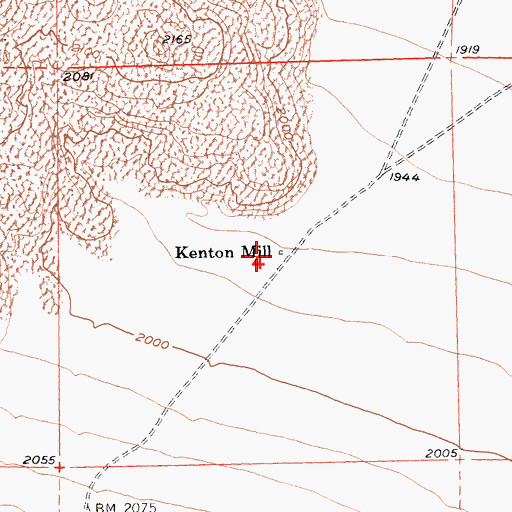 Topographic Map of Kenton Mill, CA
