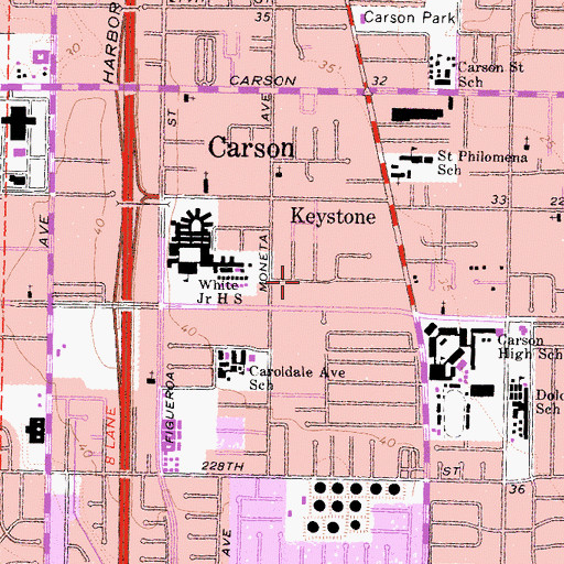 Topographic Map of Keystone, CA