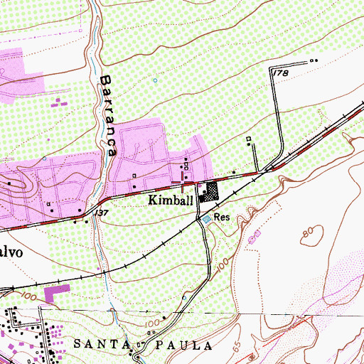 Topographic Map of Kimball, CA