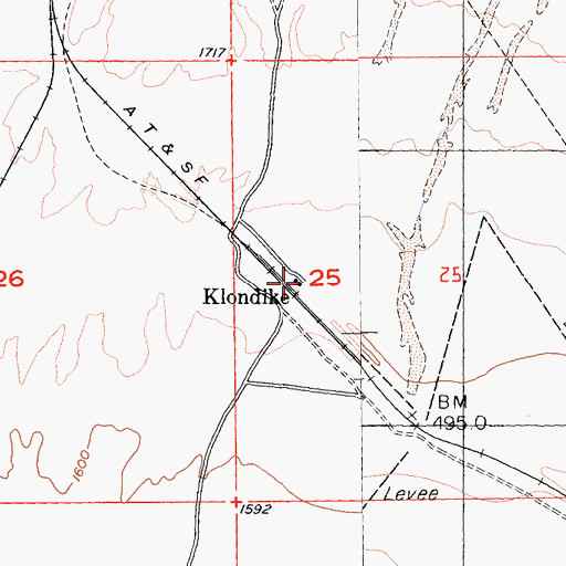 Topographic Map of Klondike, CA