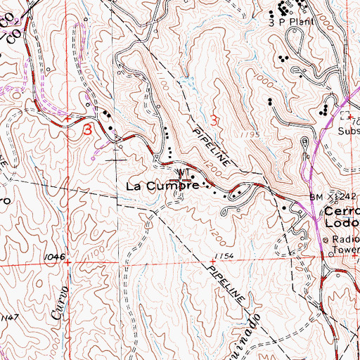 Topographic Map of La Cumbre, CA