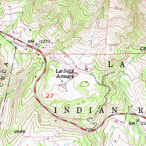 Topographic Map of La Jolla Amago, CA