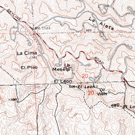 Topographic Map of La Meseta, CA
