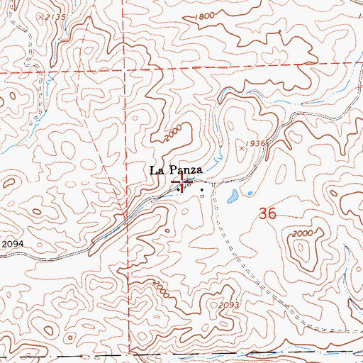 Topographic Map of La Panza, CA