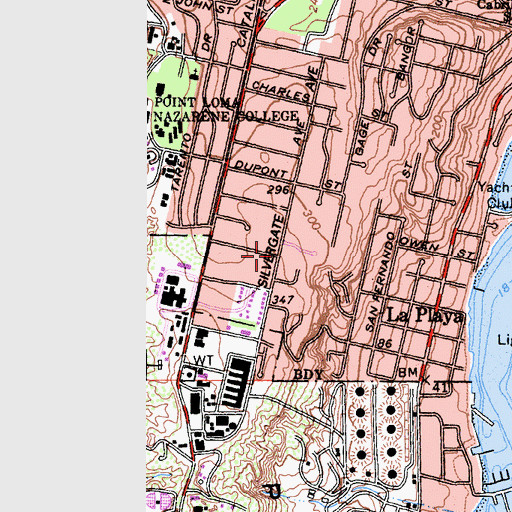 Topographic Map of La Playa, CA