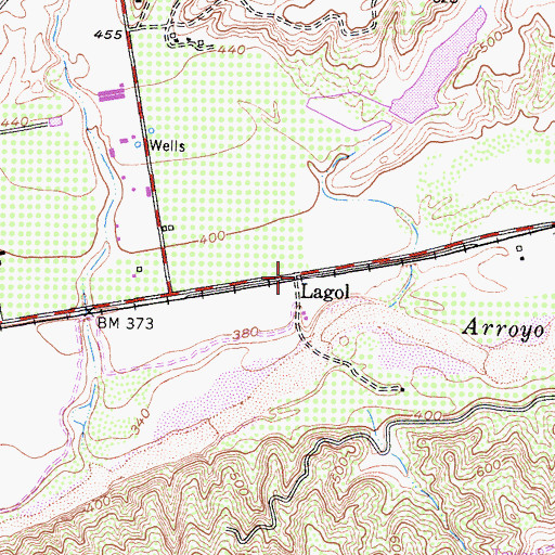 Topographic Map of Lagol, CA