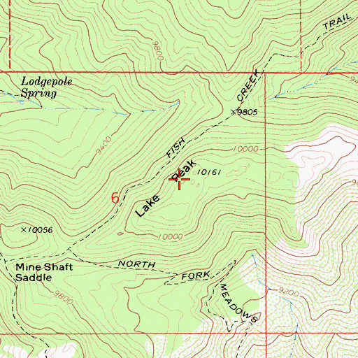 Topographic Map of Lake Peak, CA