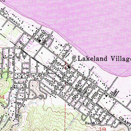 Topographic Map of Lakeland Village, CA