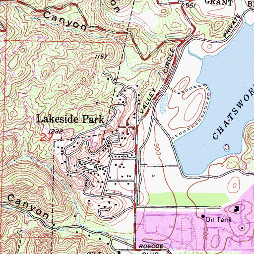 Topographic Map of Lakeside Park, CA