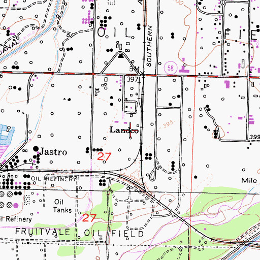 Topographic Map of Landco, CA