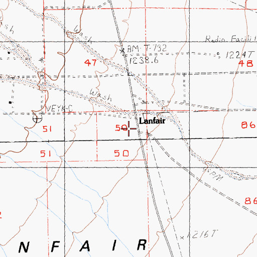 Topographic Map of Lanfair, CA
