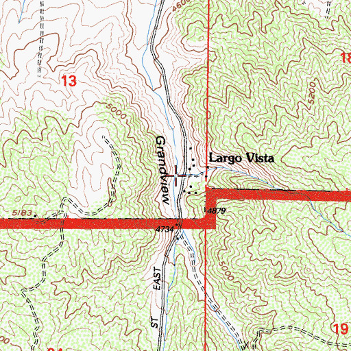 Topographic Map of Largo Vista, CA