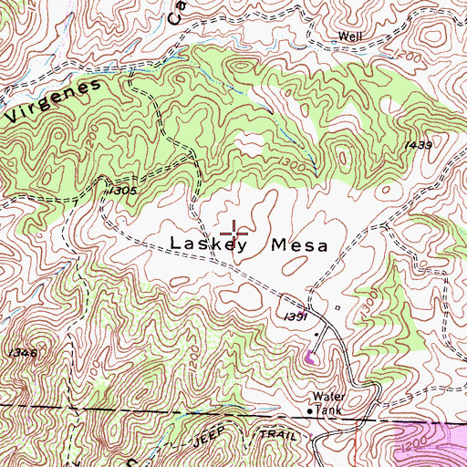 Topographic Map of Laskey Mesa, CA