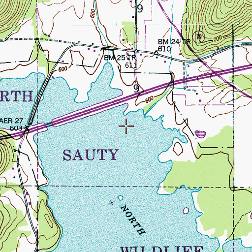 Topographic Map of Sauta Post Office (historical), AL