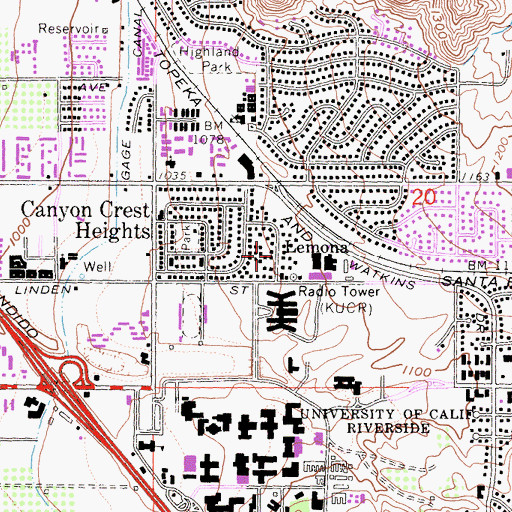 Topographic Map of Lemona, CA