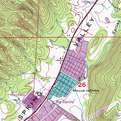 Topographic Map of Big Spring (historical), AL