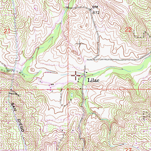 Topographic Map of Lilac, CA