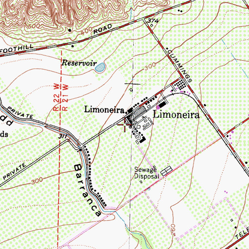 Topographic Map of Limoneira, CA