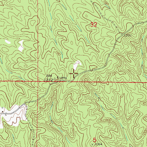 Topographic Map of Bluff Spring Post Office (historical), AL