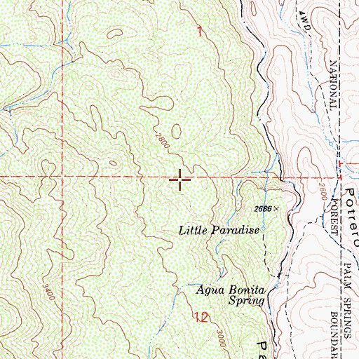 Topographic Map of Little Paradise, CA