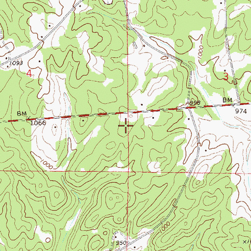 Topographic Map of Court Hill Post Office (historical), AL