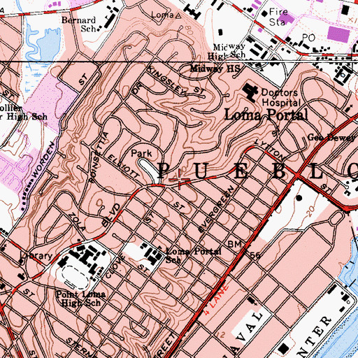 Topographic Map of Loma Portal, CA