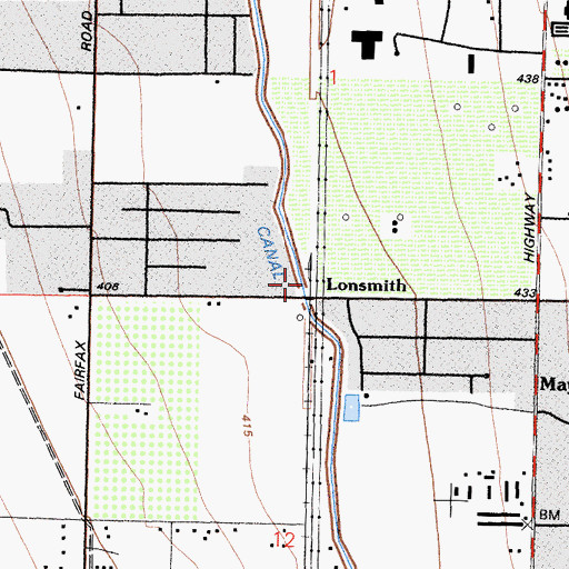 Topographic Map of Lonsmith, CA