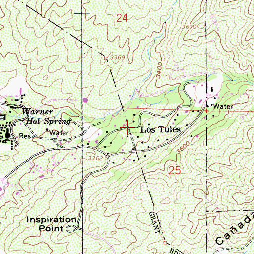 Topographic Map of Los Tules, CA