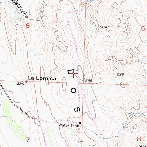 Topographic Map of Los Viejos, CA