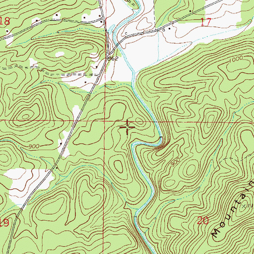 Topographic Map of Hillabee Post Office (historical), AL