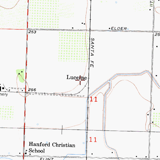 Topographic Map of Lucerne, CA