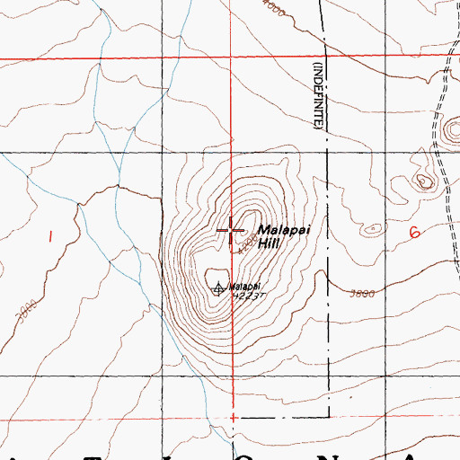 Topographic Map of Malapai Hill, CA