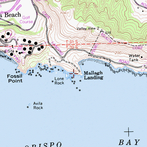 Topographic Map of Mallagh Landing, CA