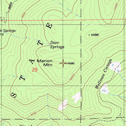 Topographic Map of Marion Mountain, CA