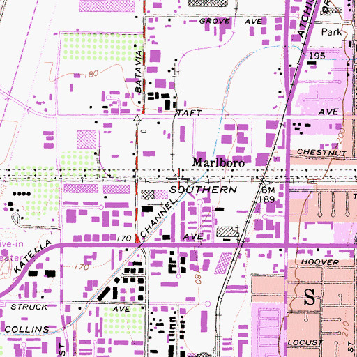 Topographic Map of Marlboro, CA